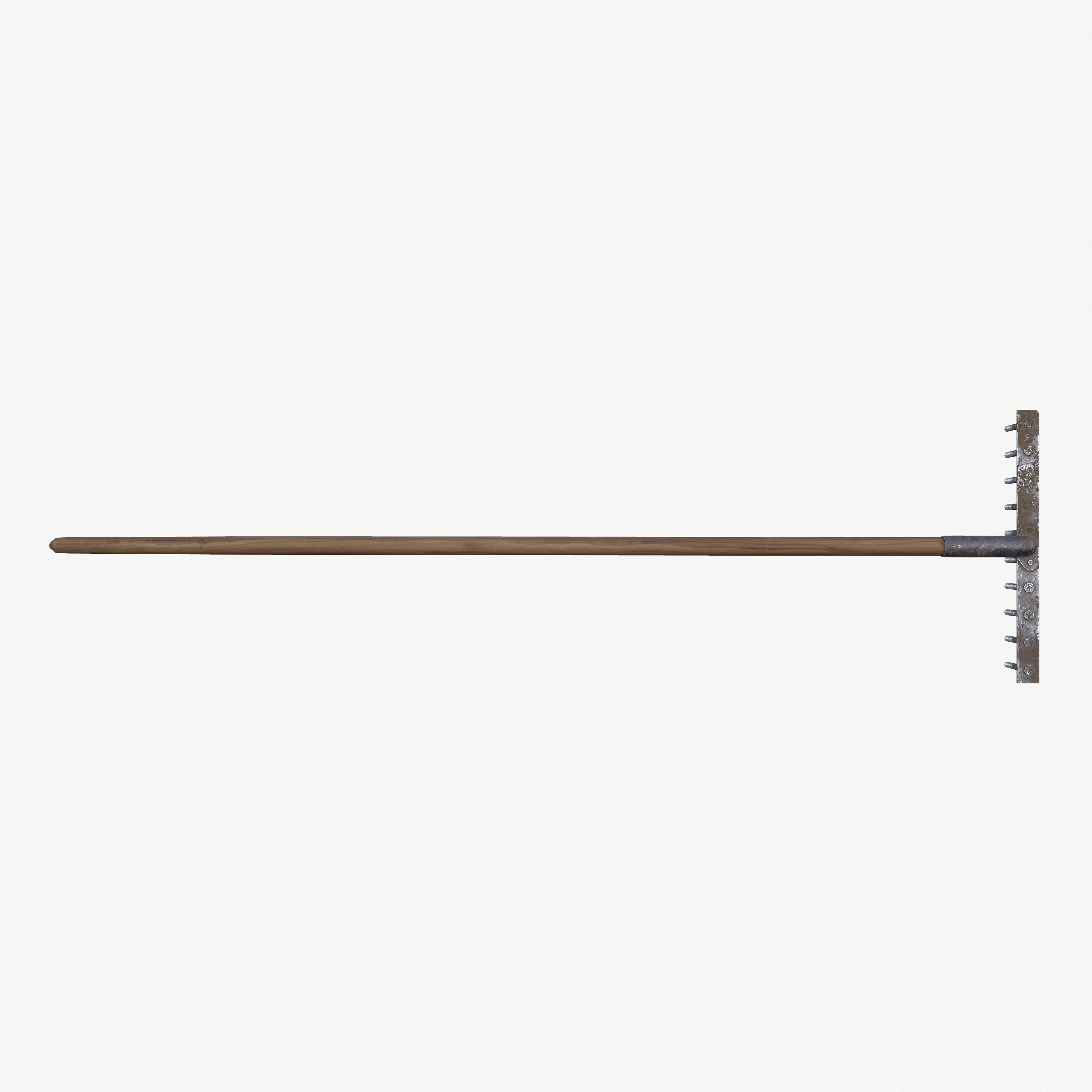 Garden rake Low-poly 3D model_13