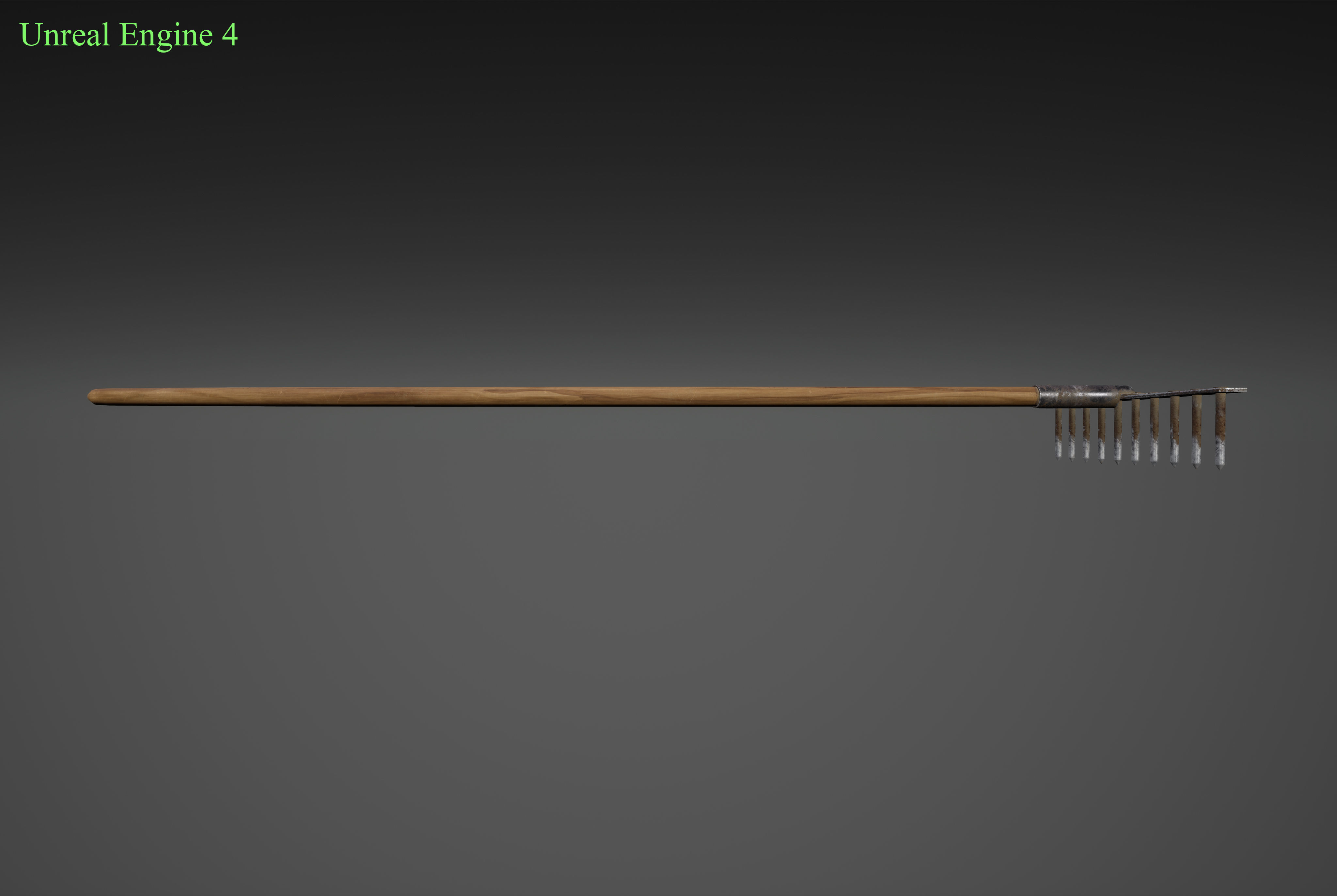 Garden rake Low-poly 3D model_5