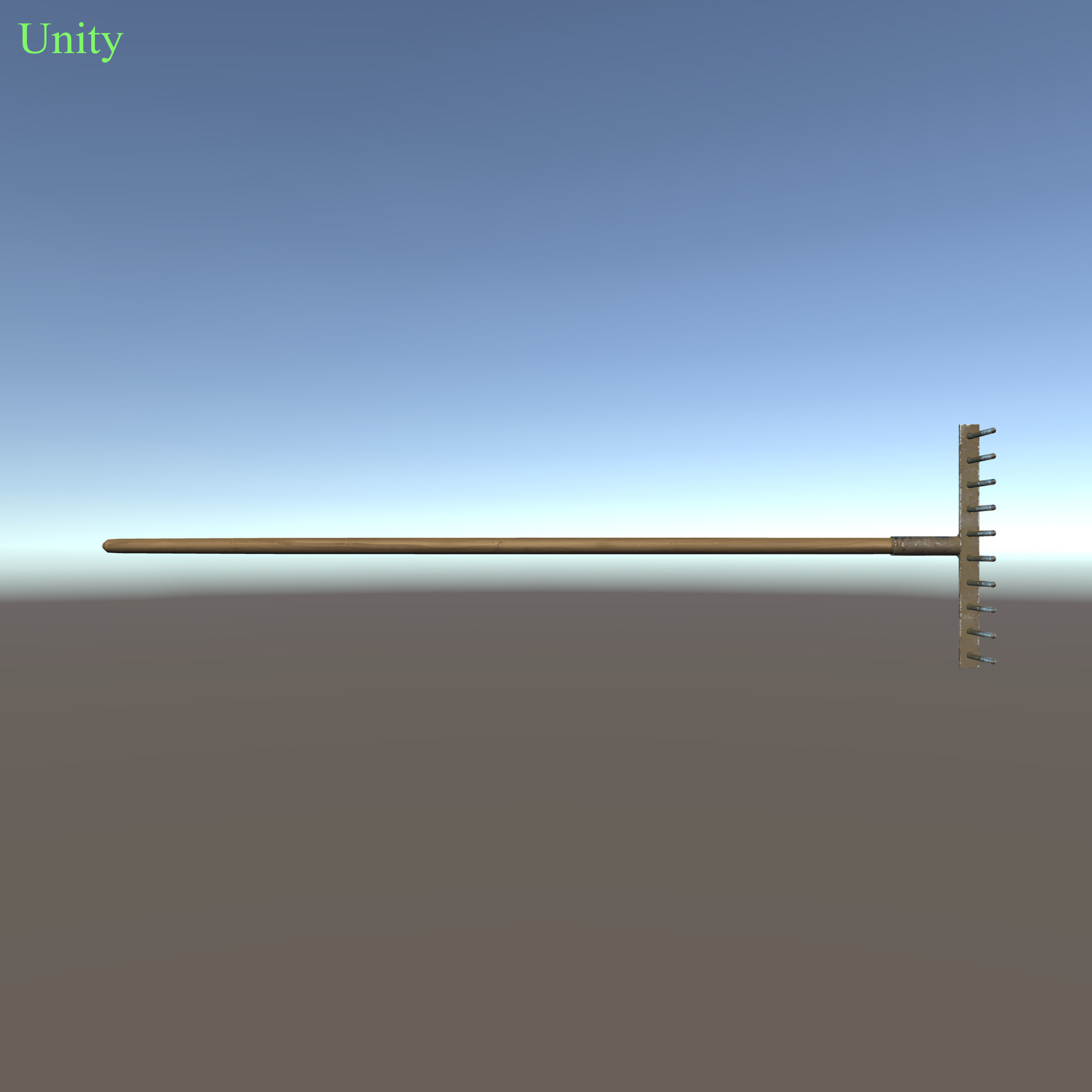 Garden rake Low-poly 3D model_11