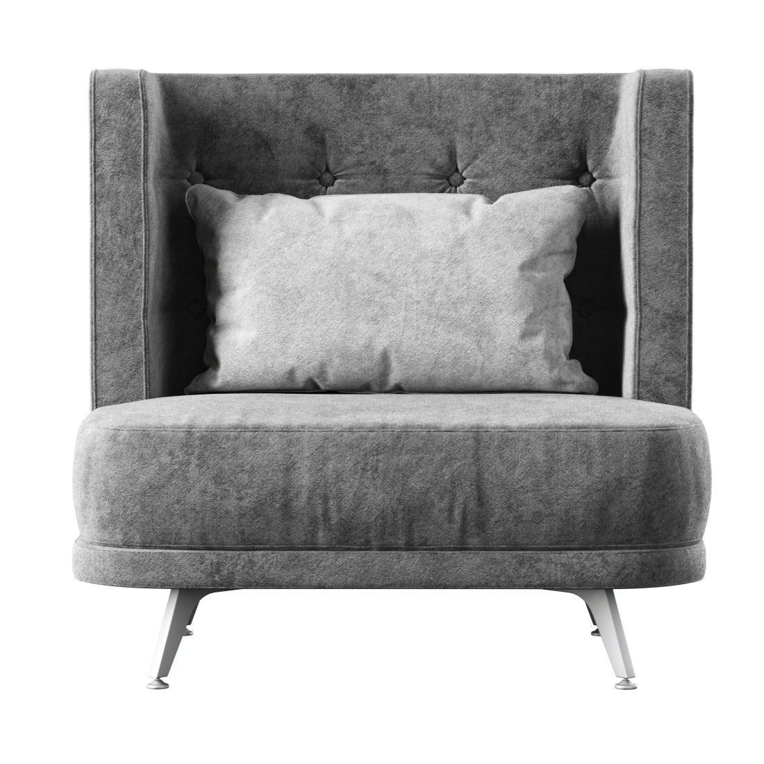 Velour restaurant chair KL015  3D model_1