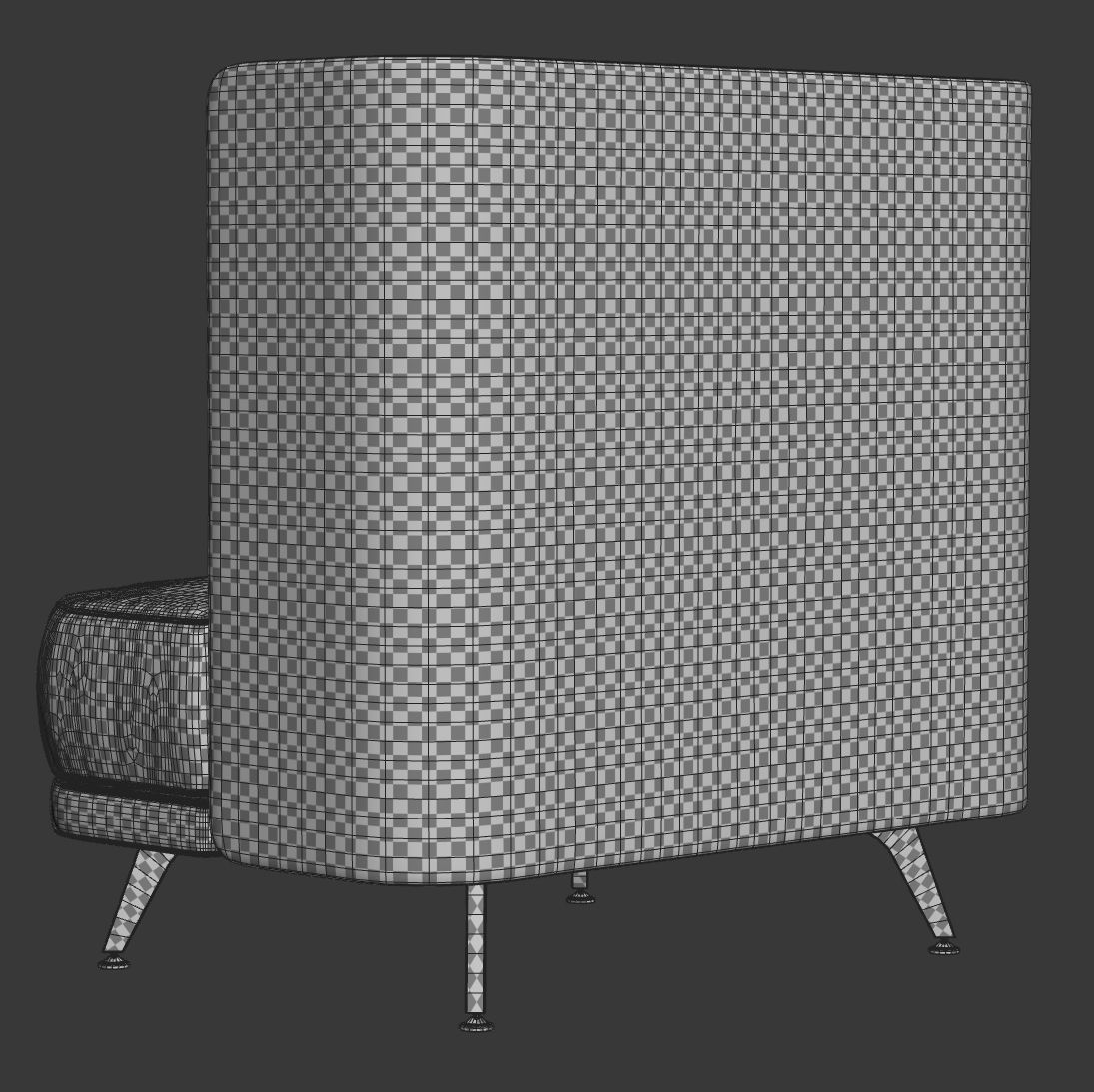 Velour restaurant chair KL015  3D model_8
