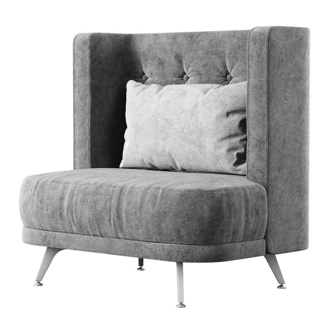 Velour restaurant chair KL015  3D model_3