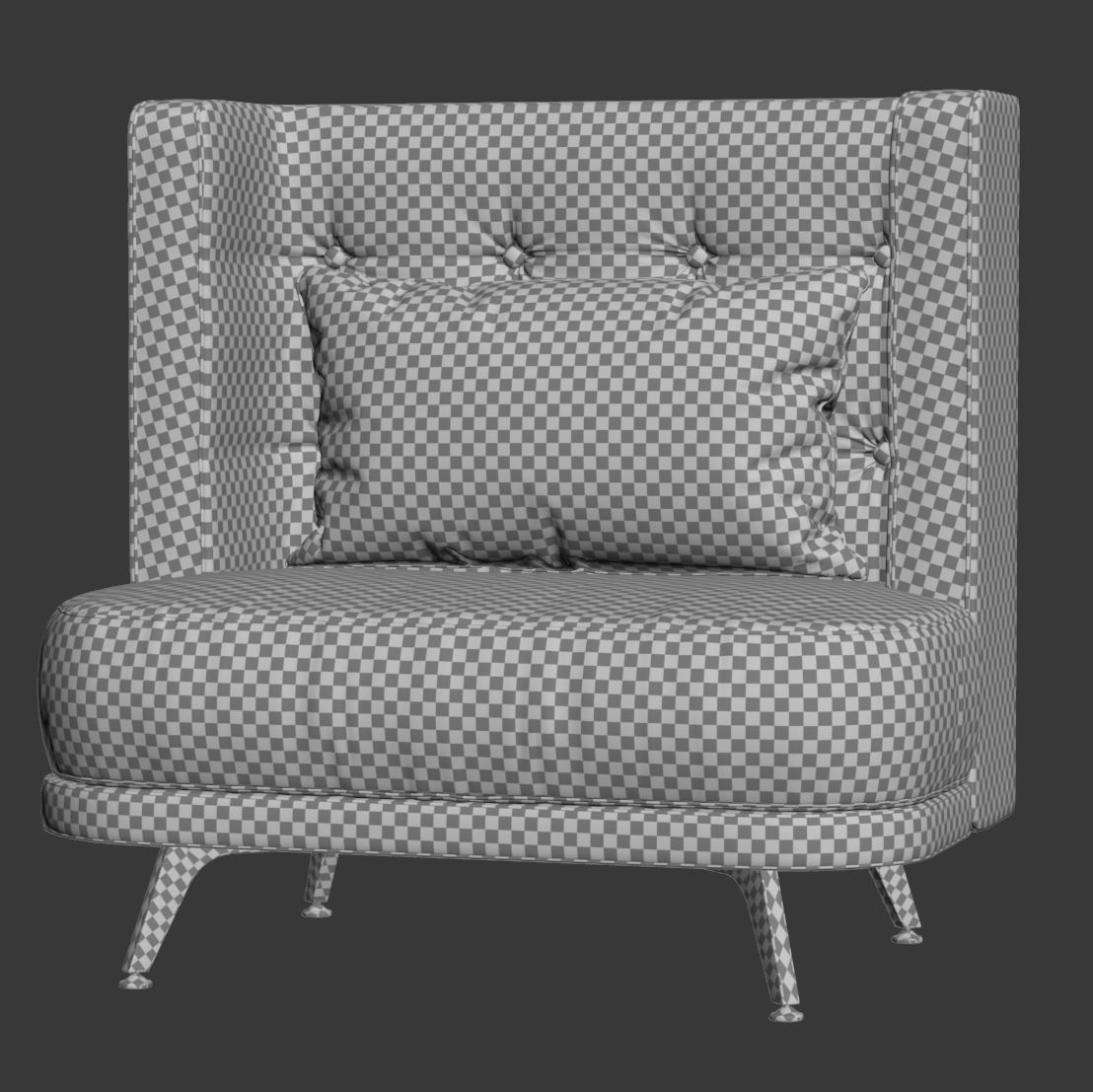 Velour restaurant chair KL015  3D model_7