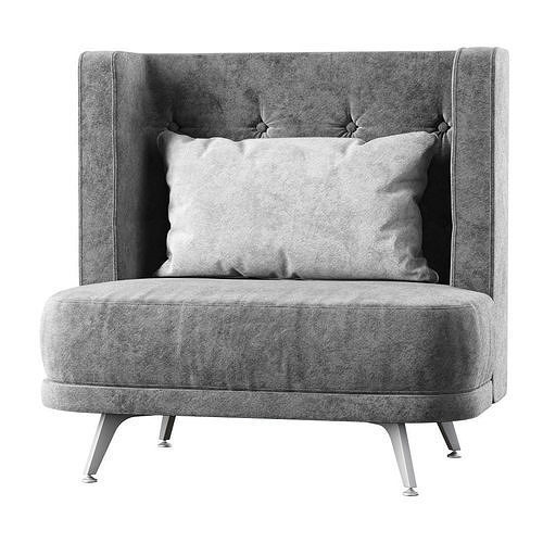 Velour restaurant chair KL015  3D model