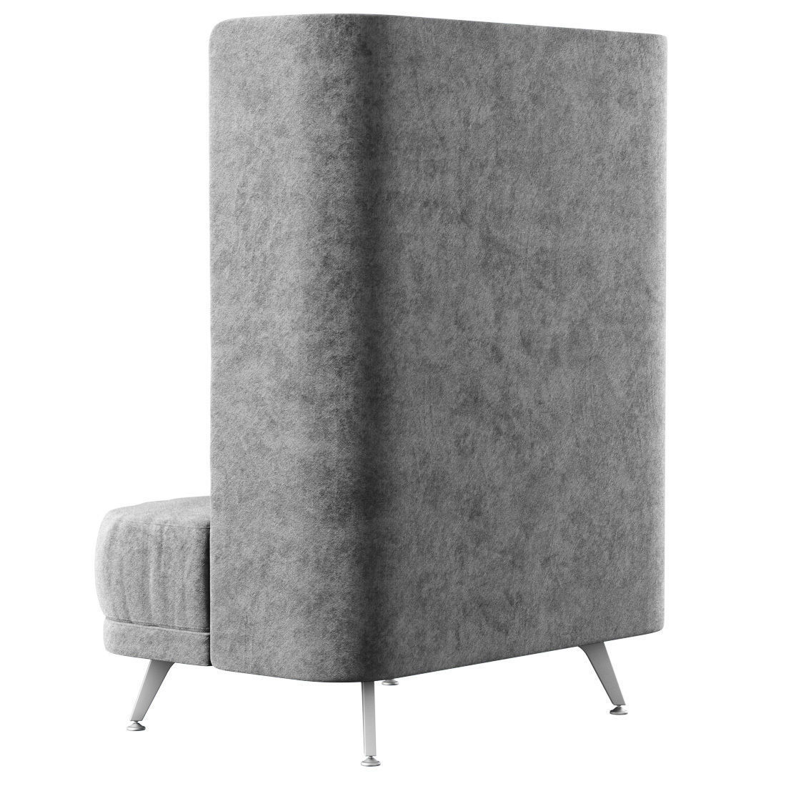 Velour restaurant high back chair KL015B  3D model_4