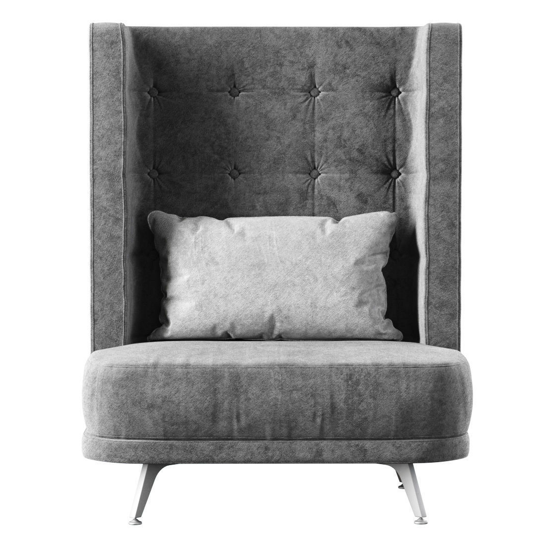 Velour restaurant high back chair KL015B  3D model_1