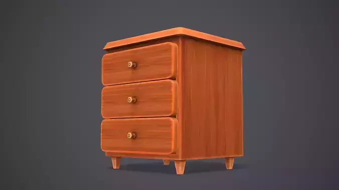 Stylized Drawer Cabinet Cartoon