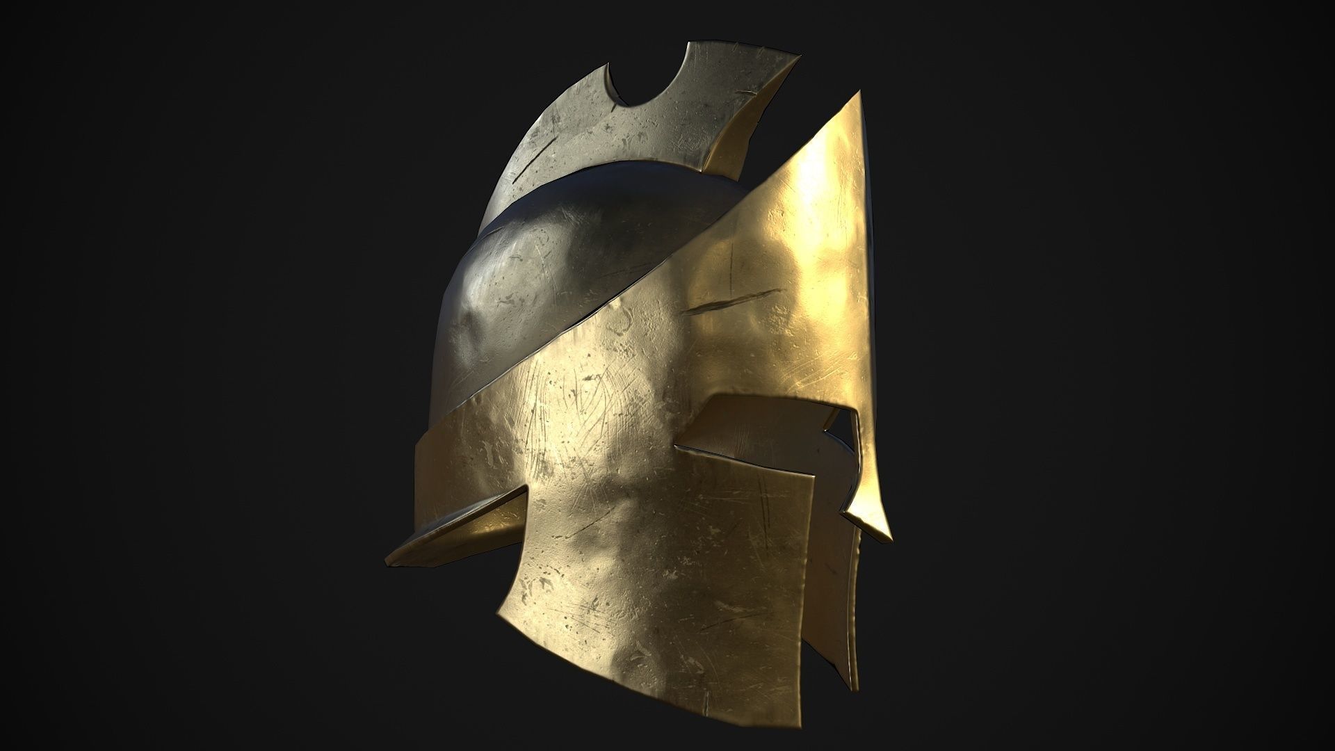 Greek helmets Low-poly 3D model_9
