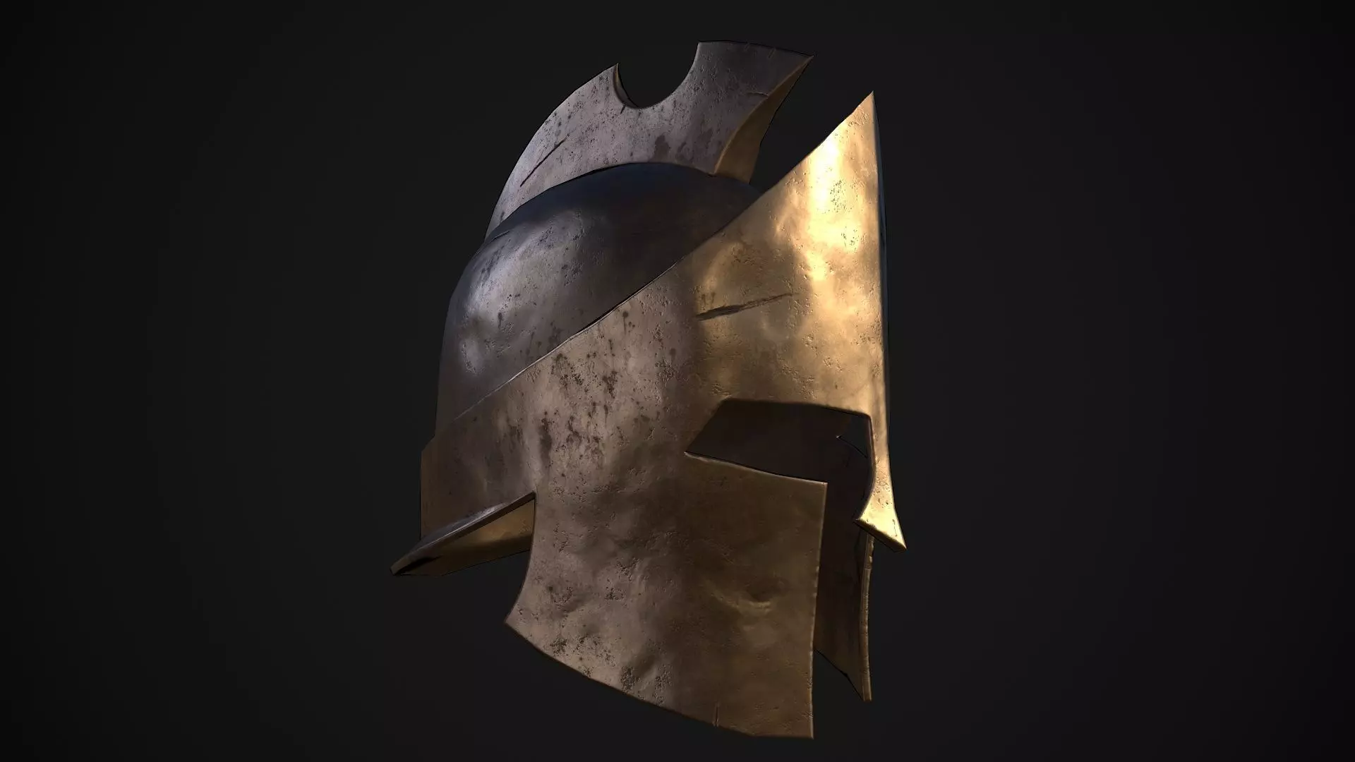 Greek helmets Low-poly 3D model_0