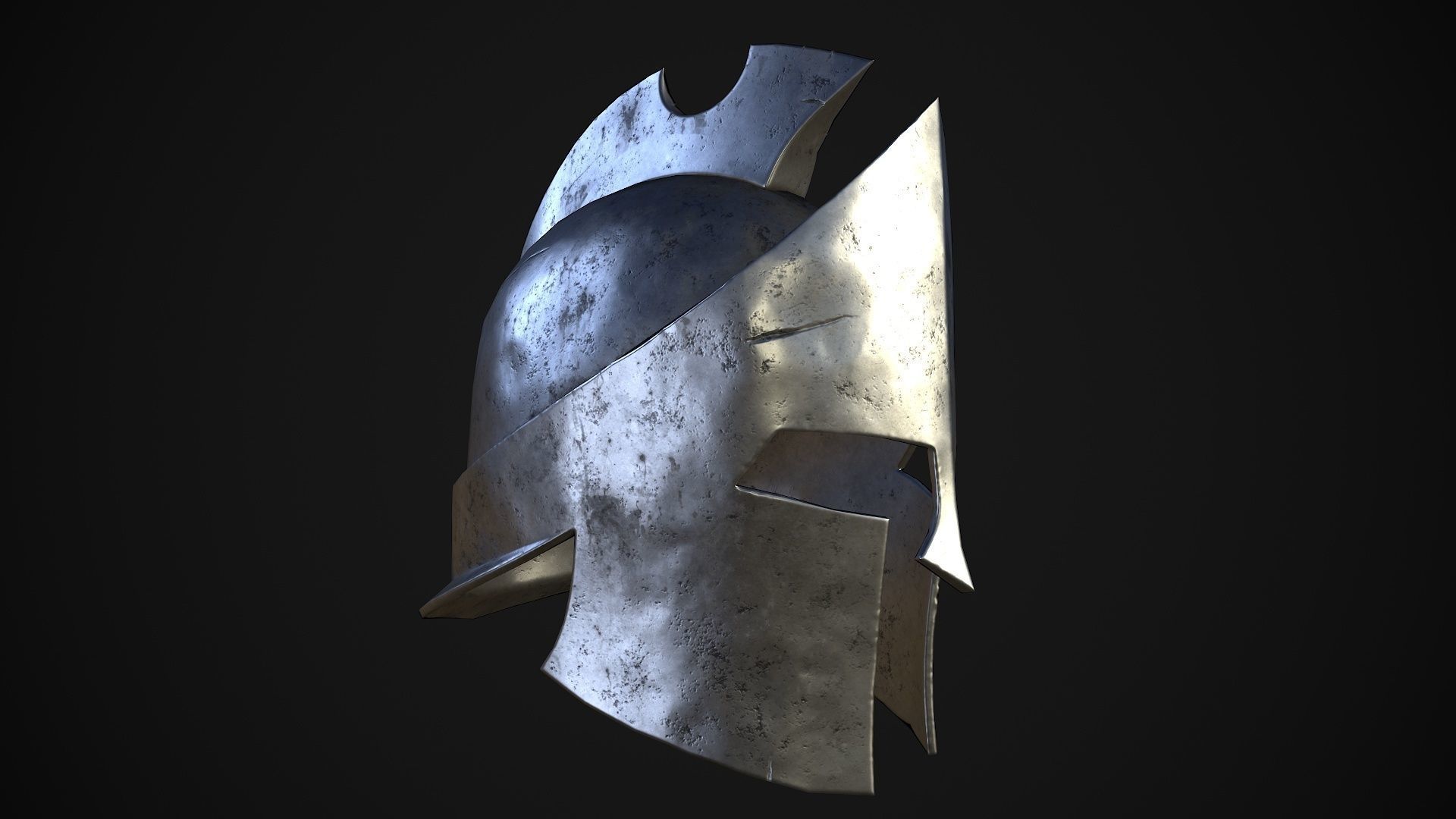 Greek helmets Low-poly 3D model_10