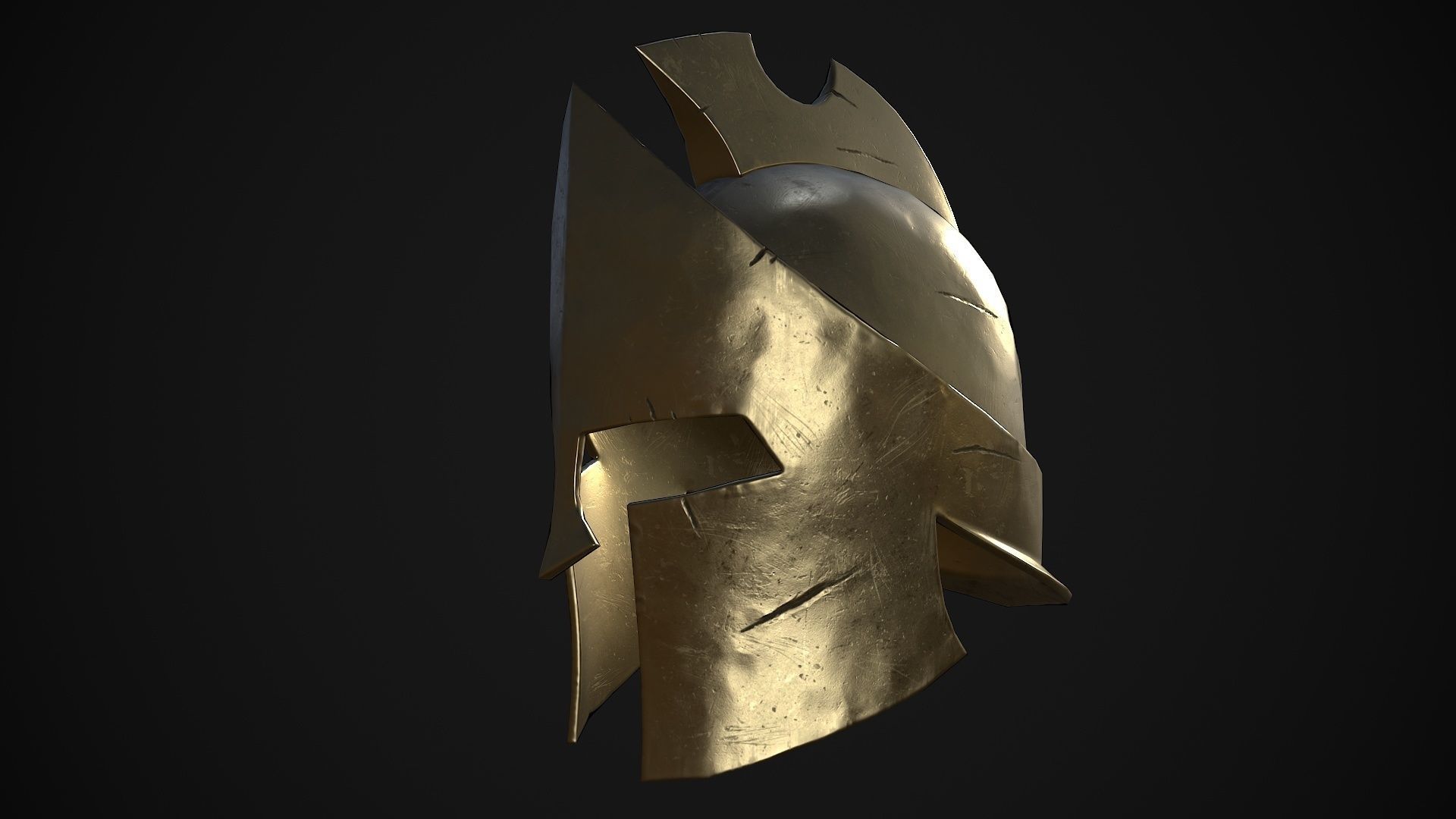 Greek helmets Low-poly 3D model_8