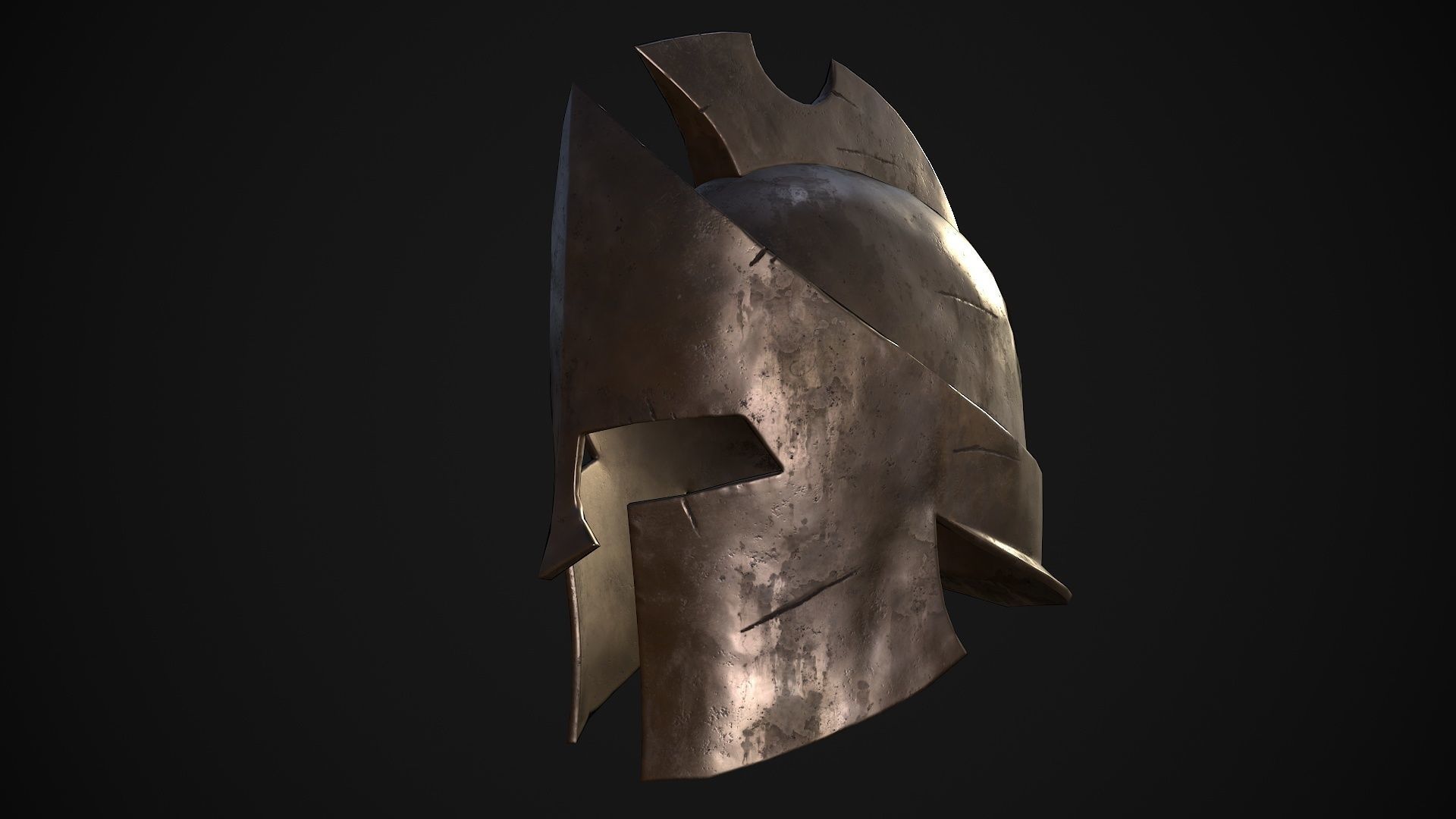 Greek helmets Low-poly 3D model_3