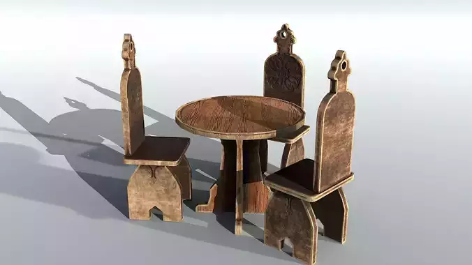 Round Table Low-poly 3D model