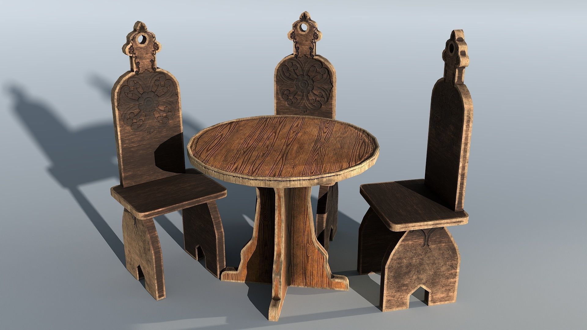 Round Table Low-poly 3D model_1