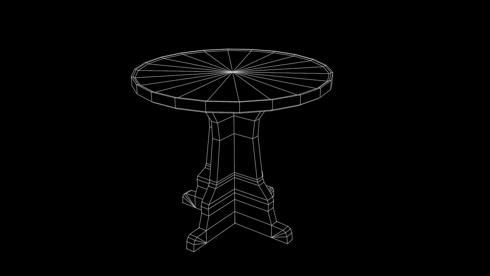 Round Table Low-poly 3D model_4