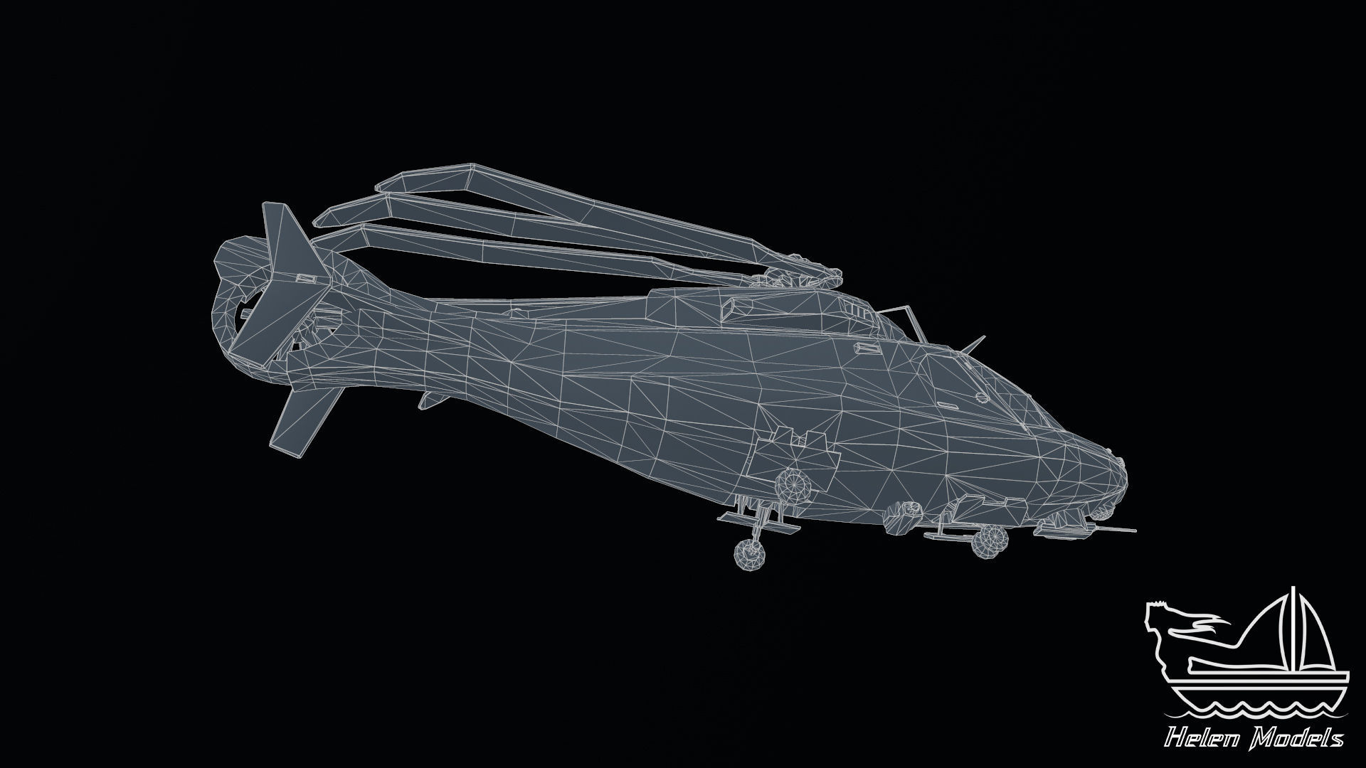 Z-9 Helicopter PBR 3D model Low-poly 3D model_5