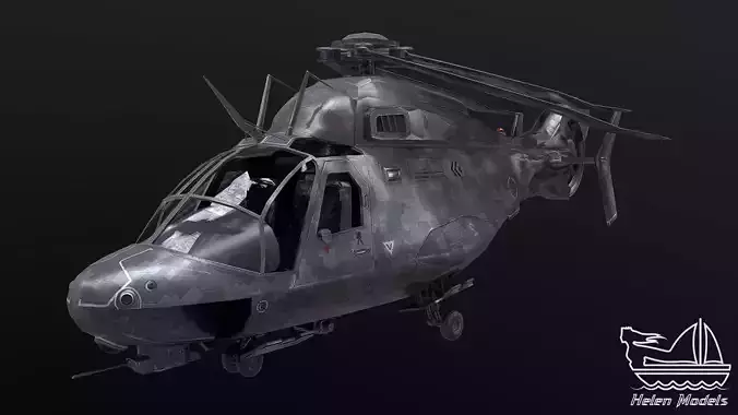Z-9 Helicopter PBR 3D model
