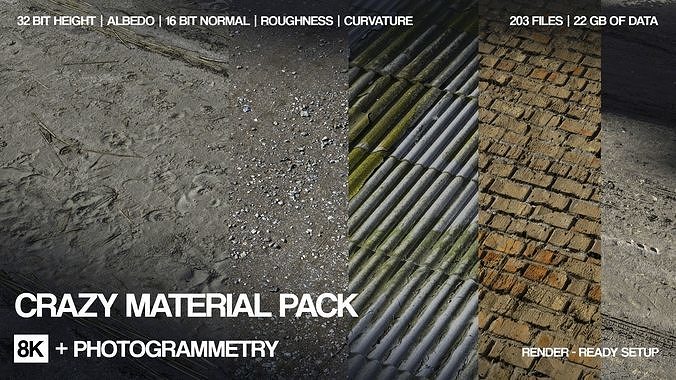 35 - 8K Material pack - 16 and 32 bit - Crazy sharpness   3D model