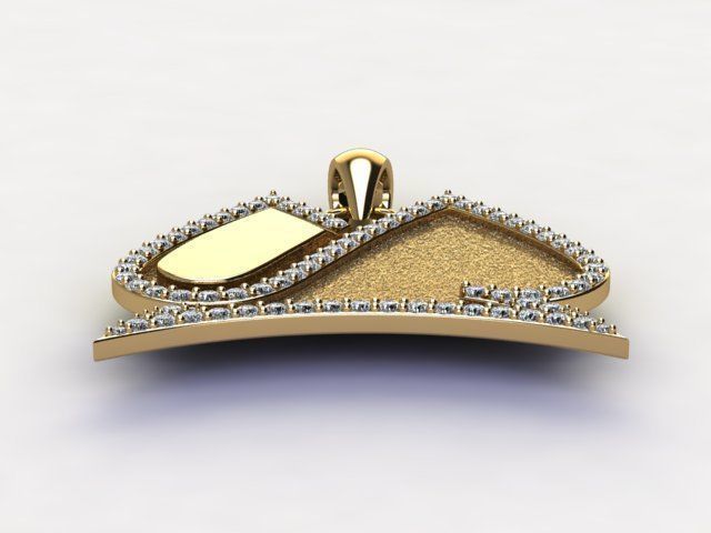 10106 gold pendant with diamonds 3D print model_1