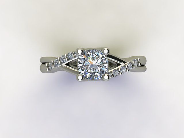 10107 person engagement ring gold 3D print model_3