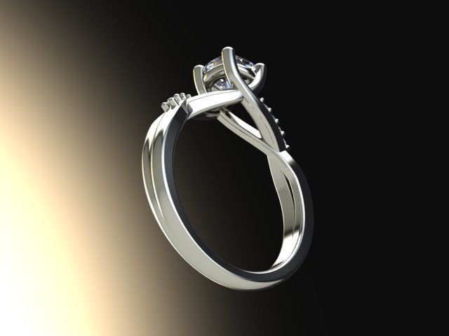 10107 person engagement ring gold 3D print model_4