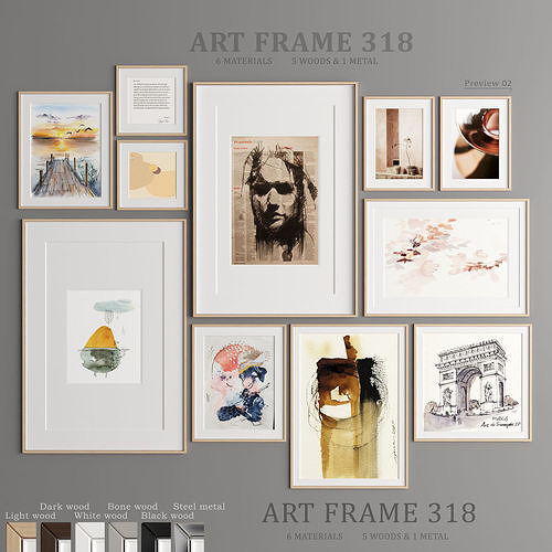 Art Frame 318 Low-poly 3D model