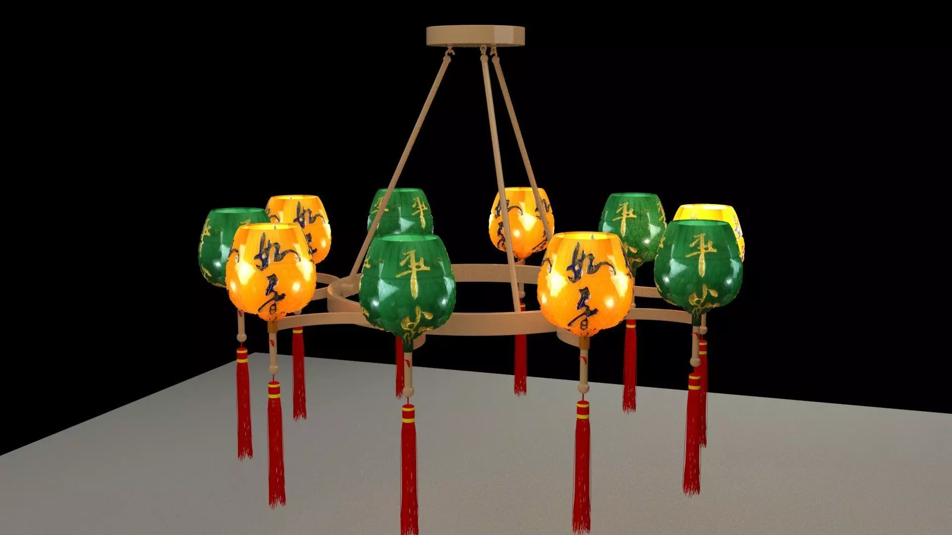 Chinese lantern 3D model_0