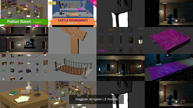 magician dungeon 3D Model Collection
