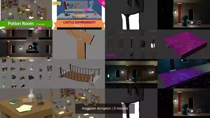 magician dungeon 3D Model Collection
