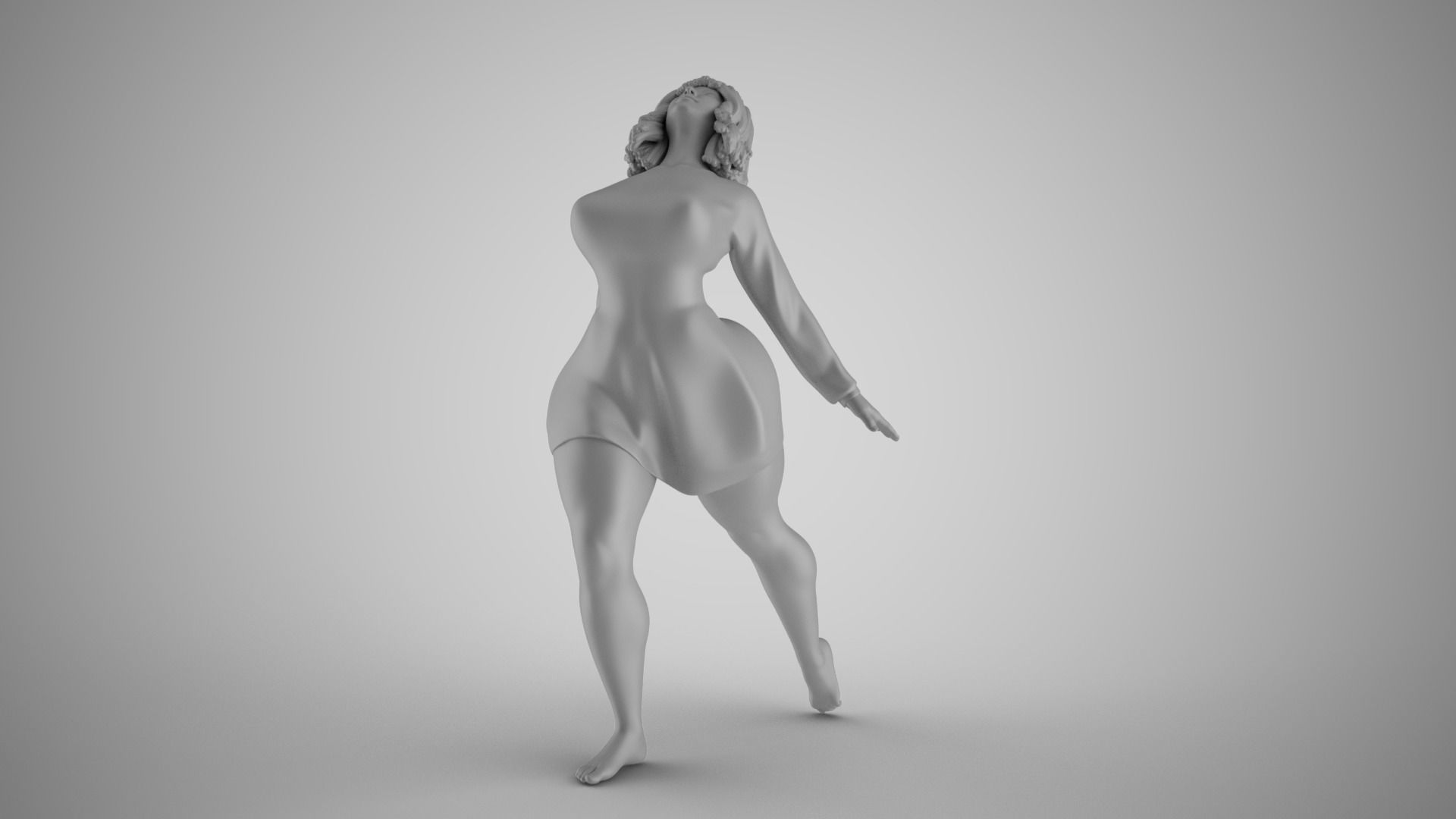 Girl Feeling Free 3D print model_1