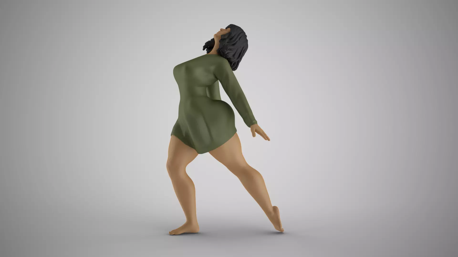 Girl Feeling Free 3D print model_0