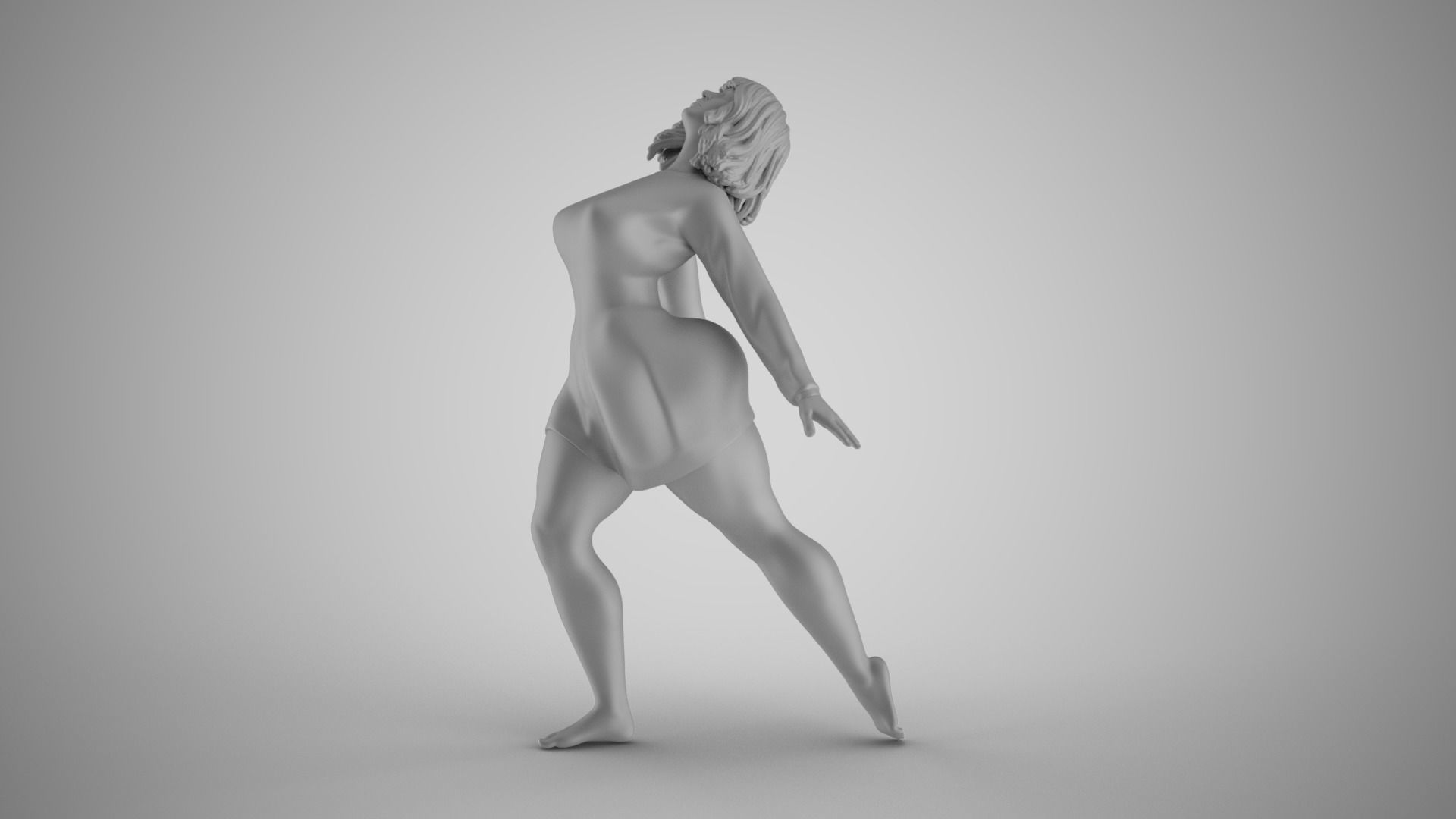 Girl Feeling Free 3D print model_2