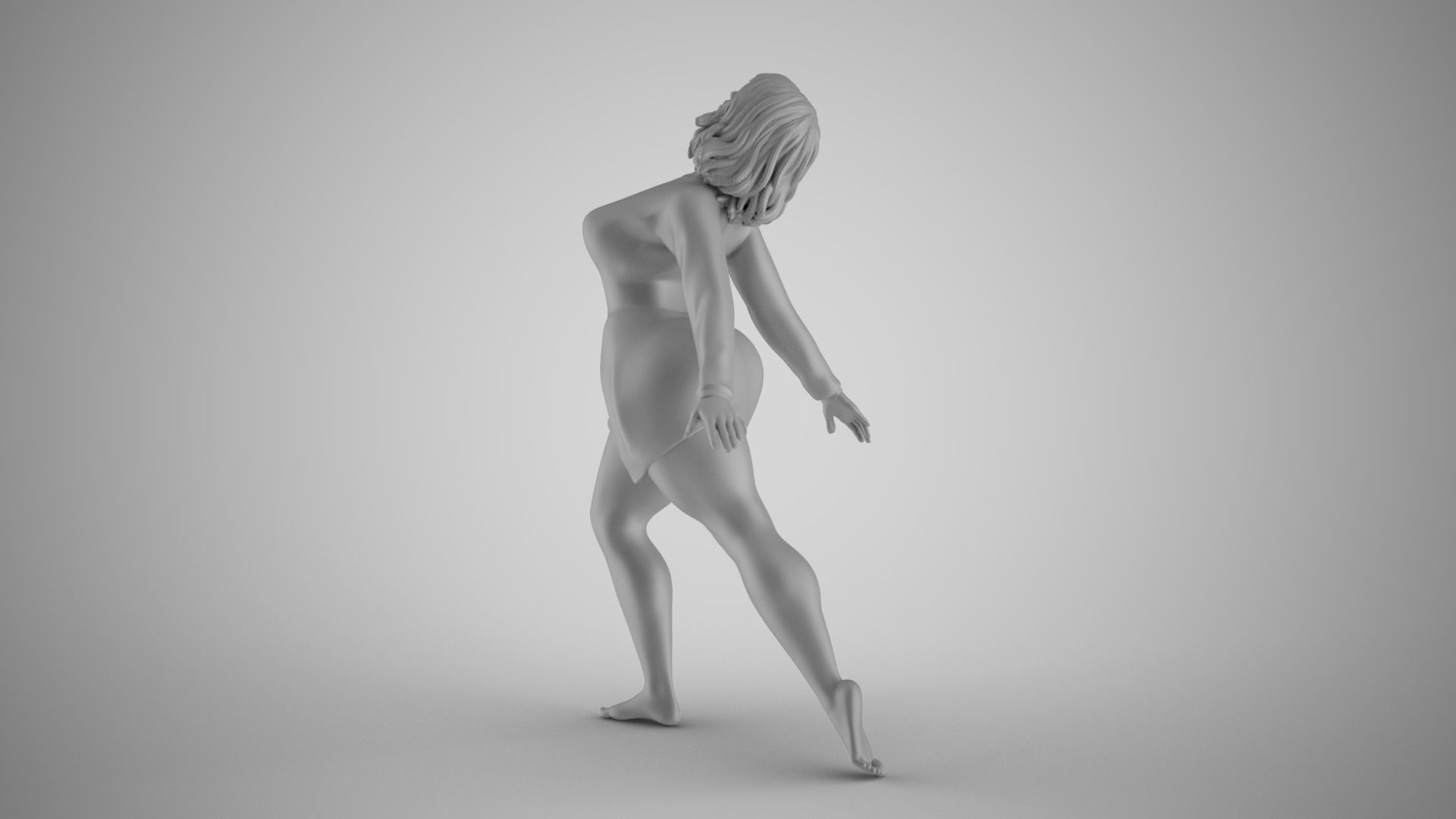 Girl Feeling Free 3D print model_3