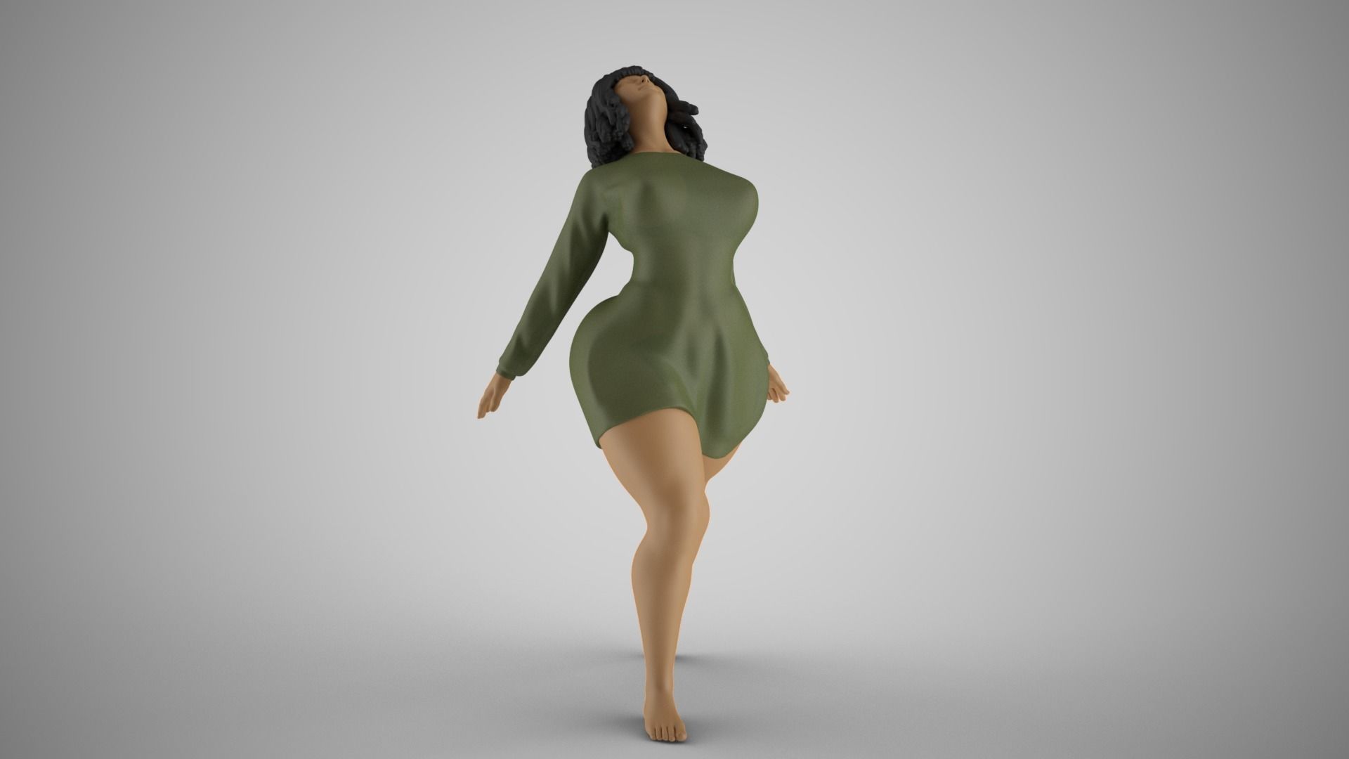 Girl Feeling Free 3D print model_9