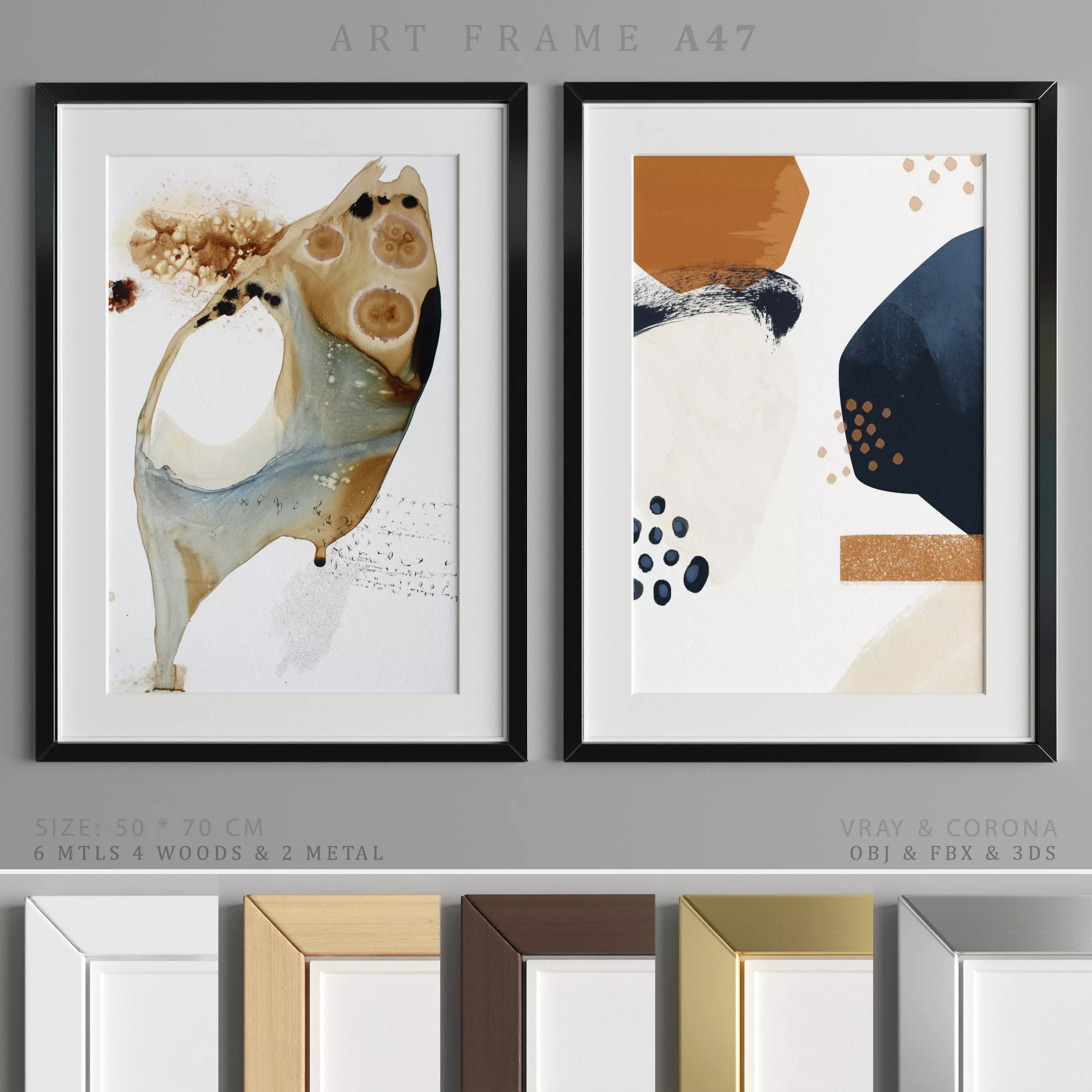 Art Frame A47 Low-poly 3D model