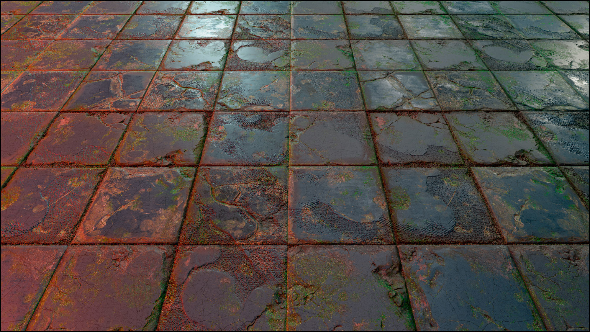 Old Floor Tiles - PBR materials Texture Texture_4