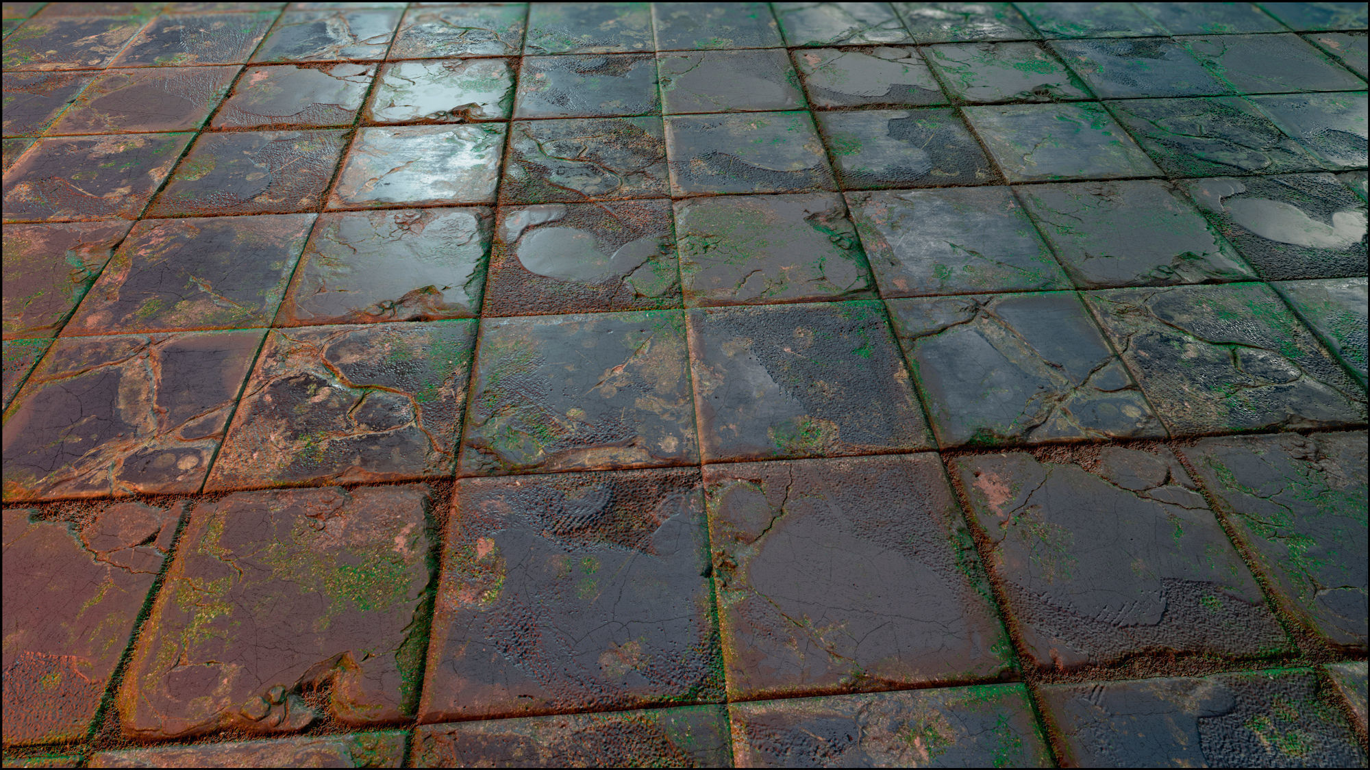 Old Floor Tiles - PBR materials Texture Texture_3