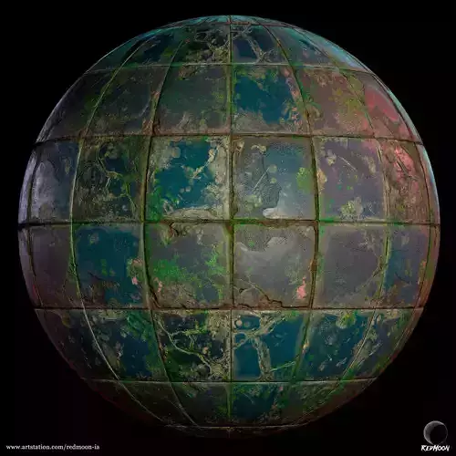 Old Floor Tiles - PBR materials Texture