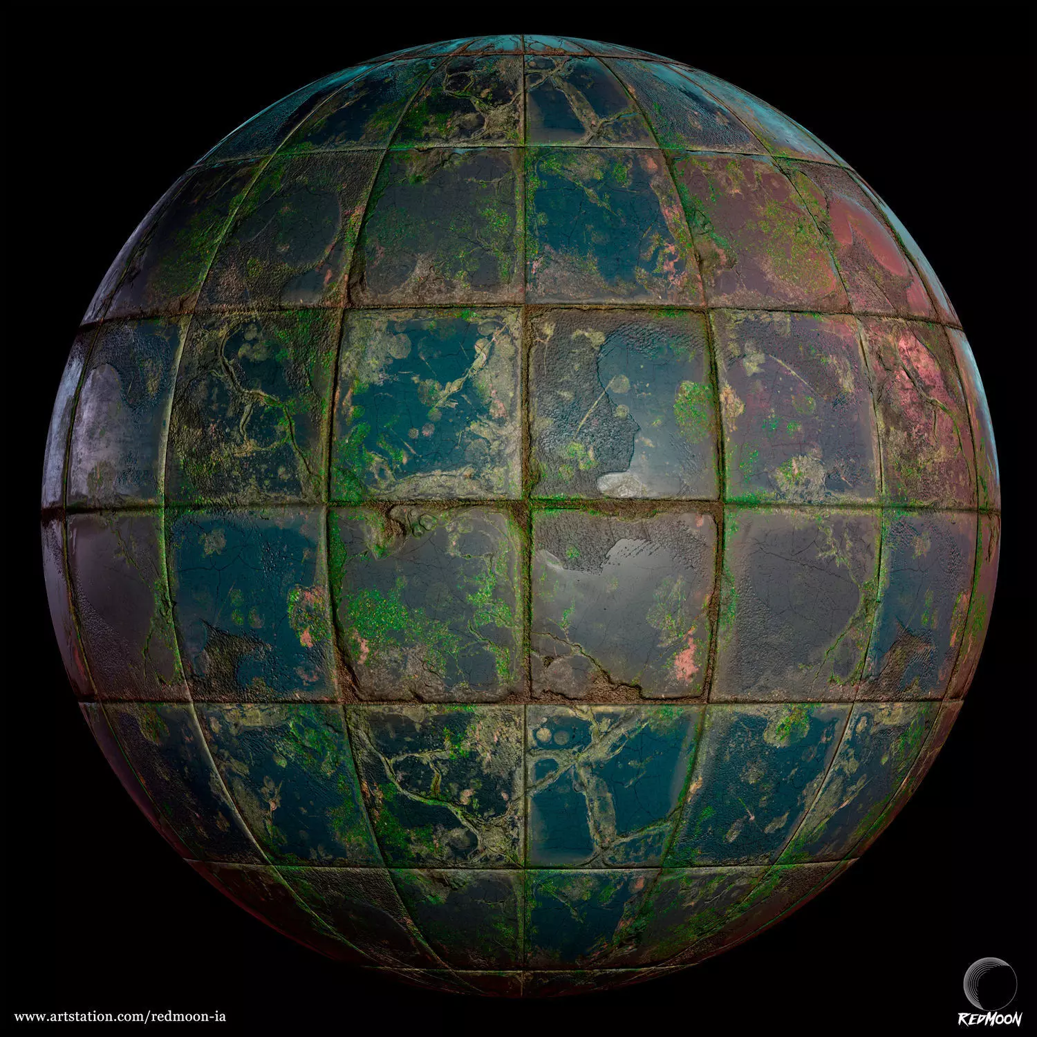 Old Floor Tiles - PBR materials Texture Texture_0