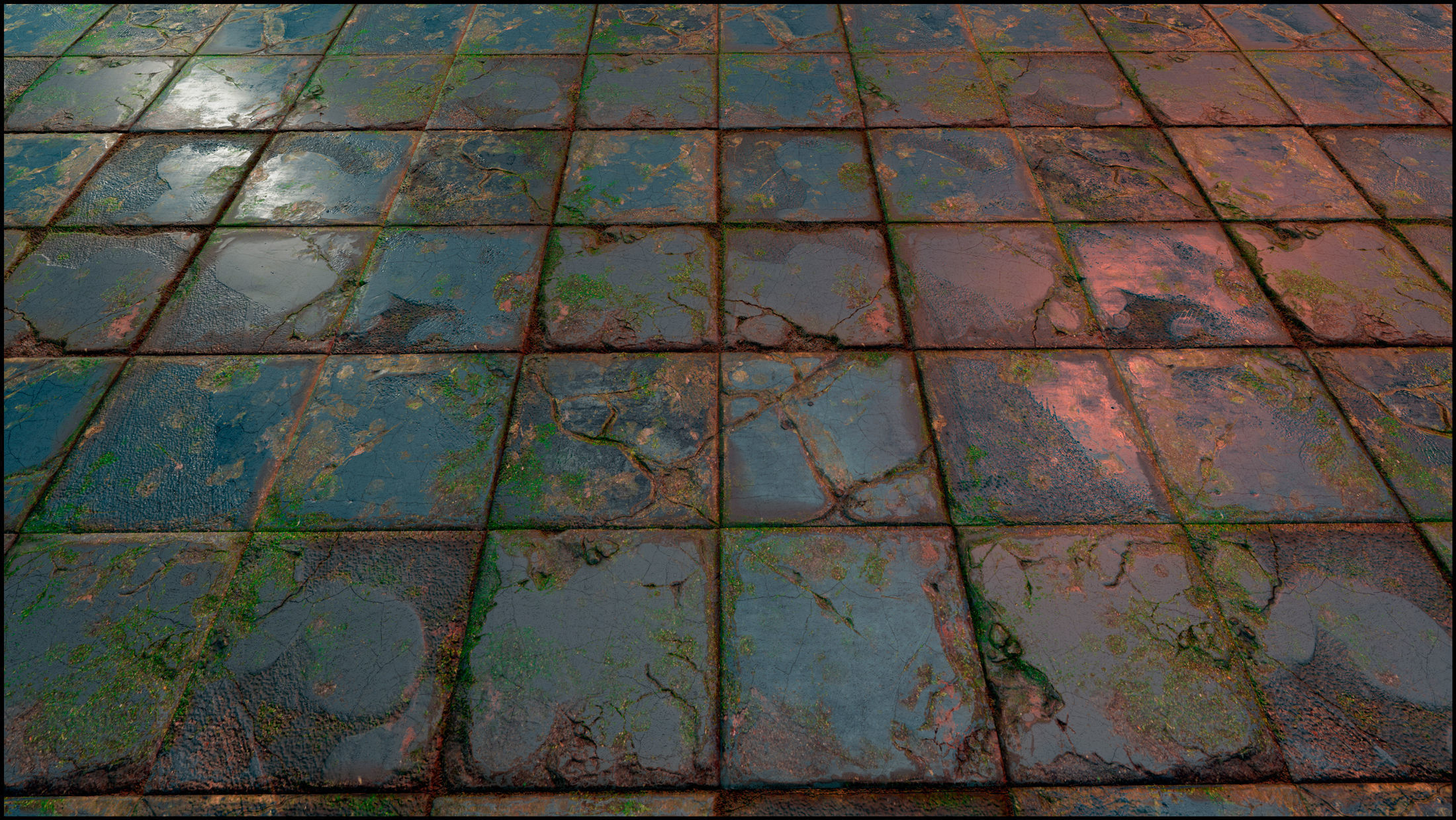 Old Floor Tiles - PBR materials Texture Texture_2
