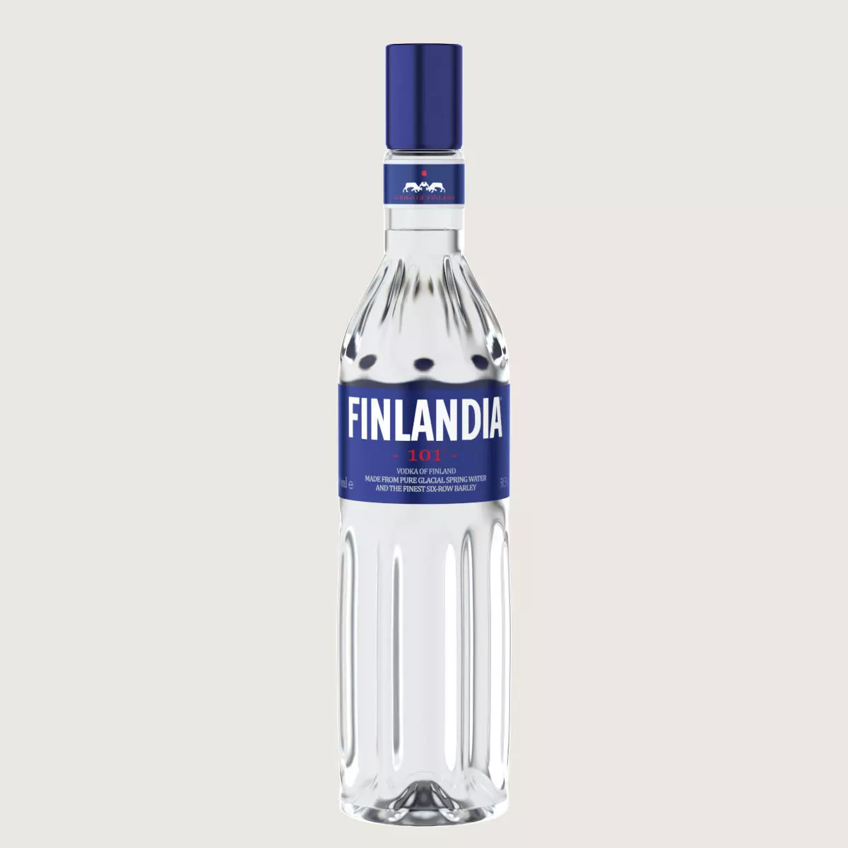 Finlandia Original Classic 101 Bottle Vodka Of Finland Low-poly 3D model