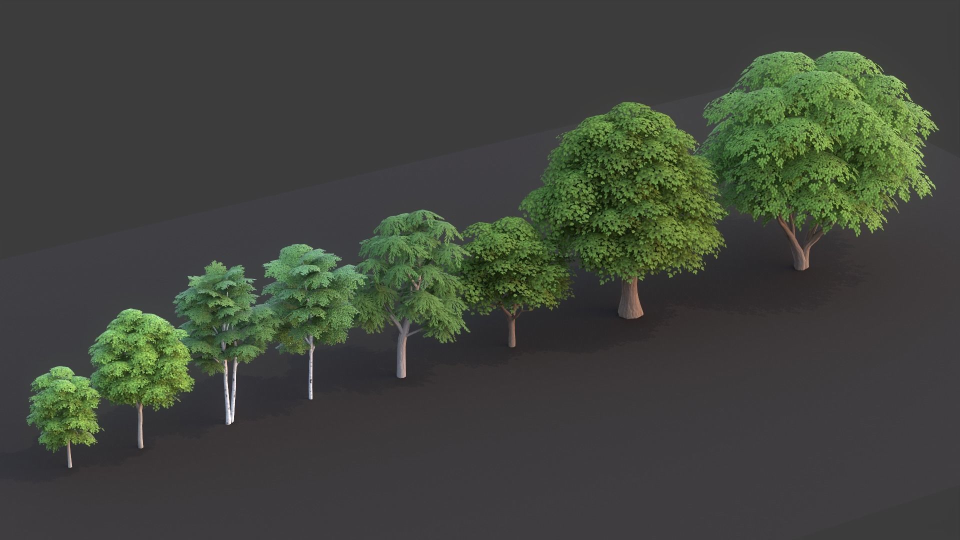 Tree Pack Low Poly G86 Low-poly 3D model_6