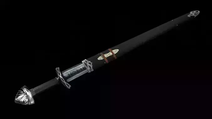 northmen sword and sheath  game ready Low-poly 3D model