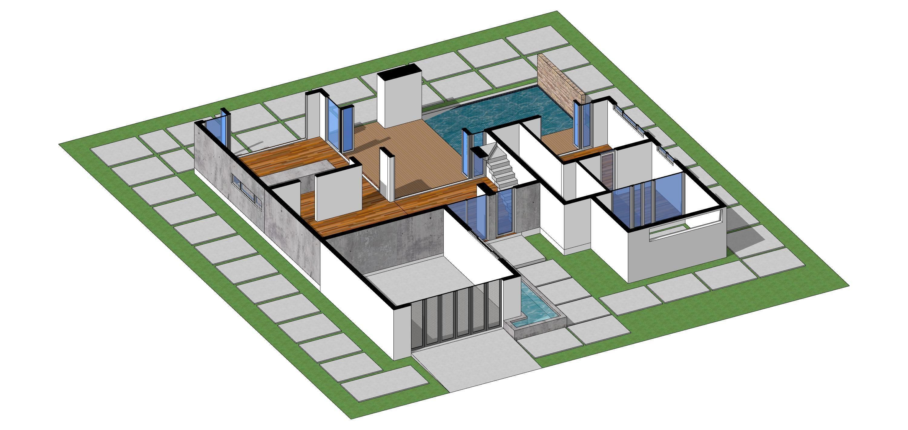 Villa C8 - Sketchup dwg lumion render picture 3D model_20
