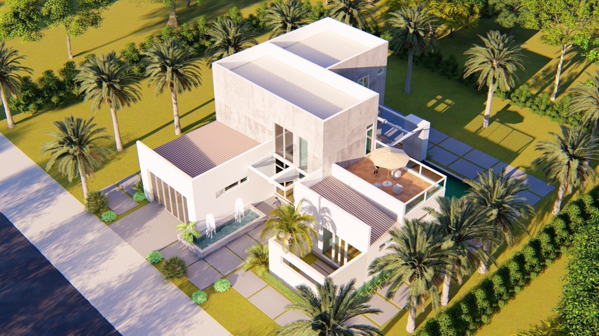 Villa C8 - Sketchup dwg lumion render picture 3D model_2