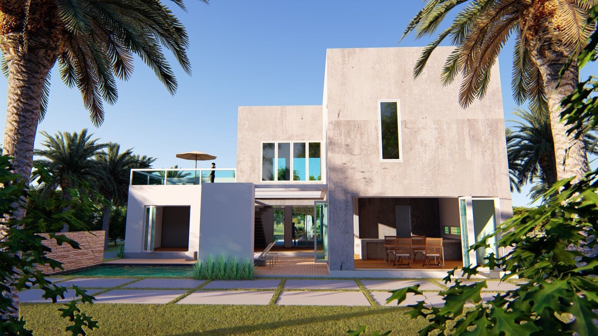 Villa C8 - Sketchup dwg lumion render picture 3D model_10