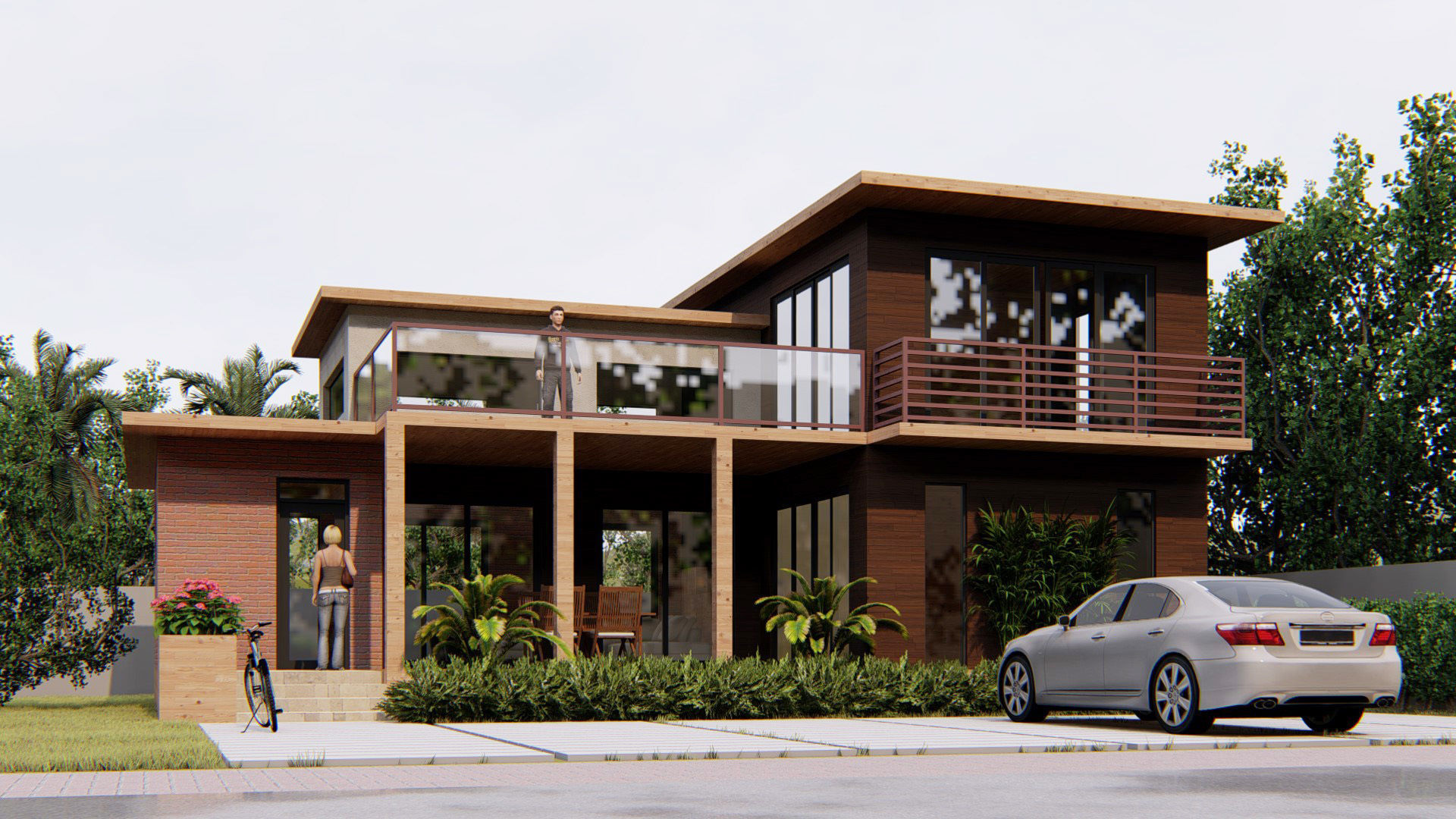 Villa C9 - Sketchup dwg lumion render picture 3D model_1