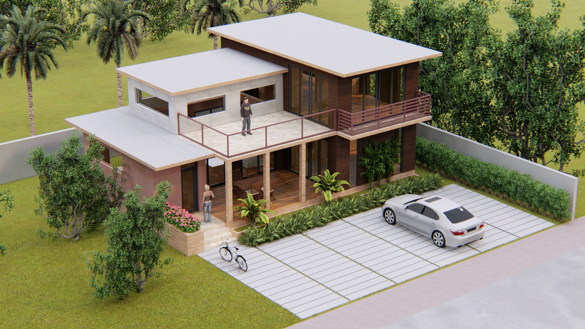 Villa C9 - Sketchup dwg lumion render picture 3D model_3