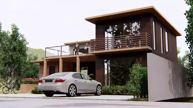 Villa C9 - Sketchup dwg lumion render picture 3D model