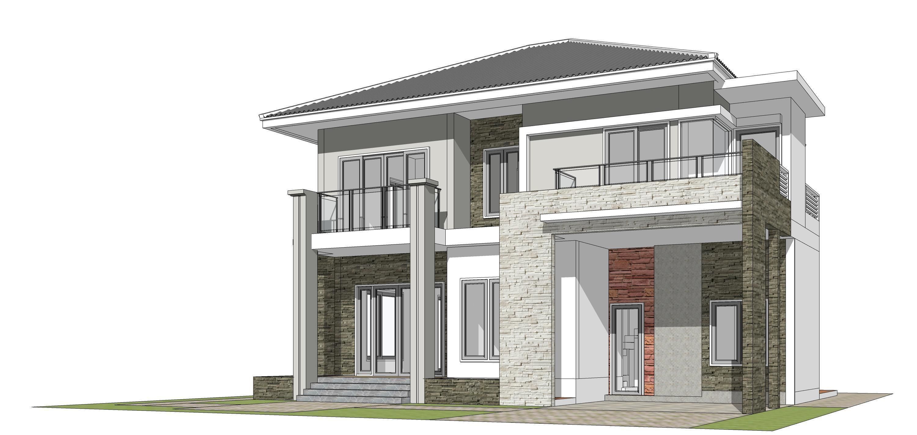 Villa C10 - Home 10x12m 3D model_30